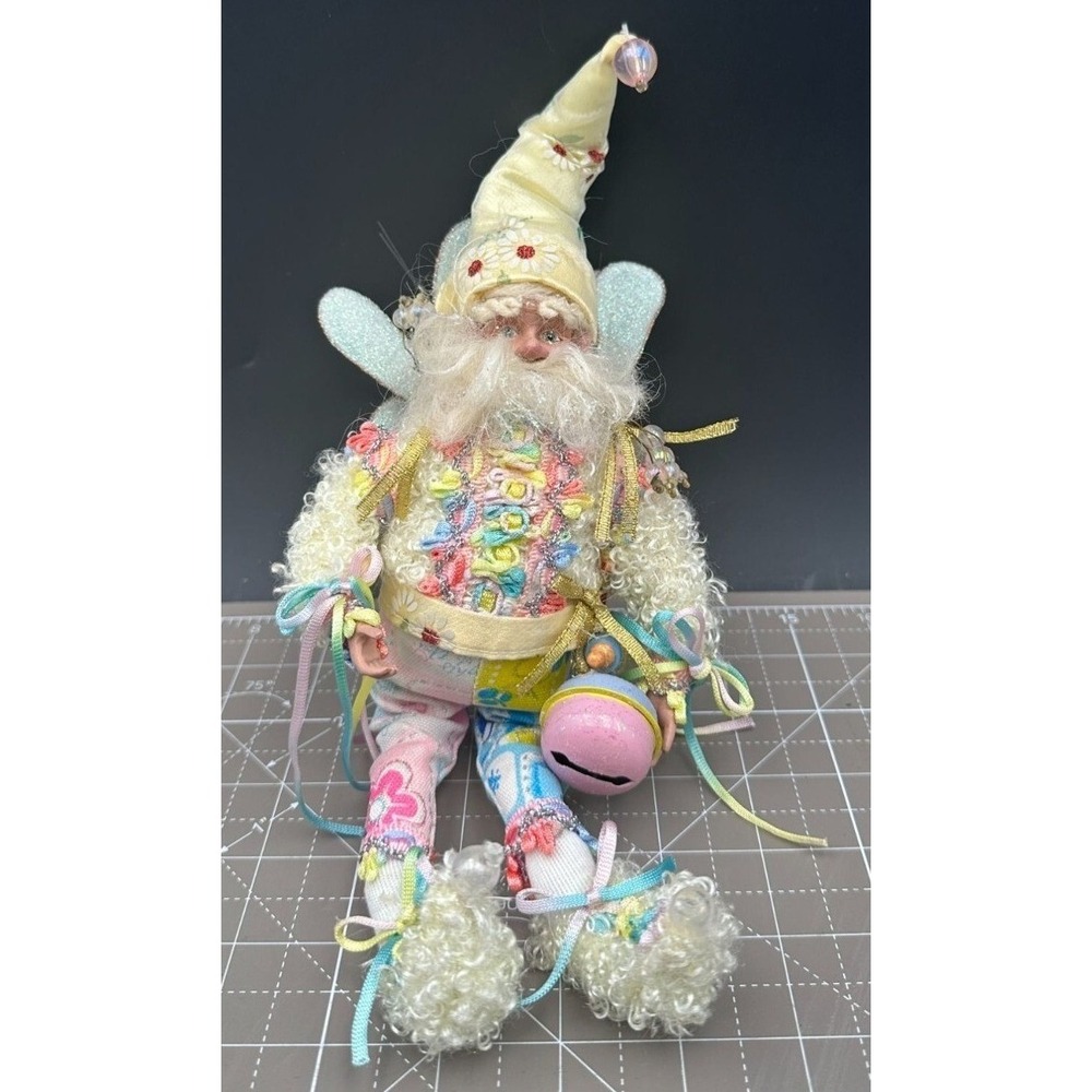 Vintage Mark Roberts Santa Fairy 9" Floral Cap Easter Colors Baby Bottle